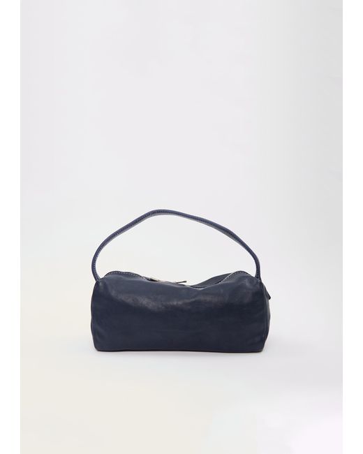 Guidi Blue Leather Handle Bag, Small