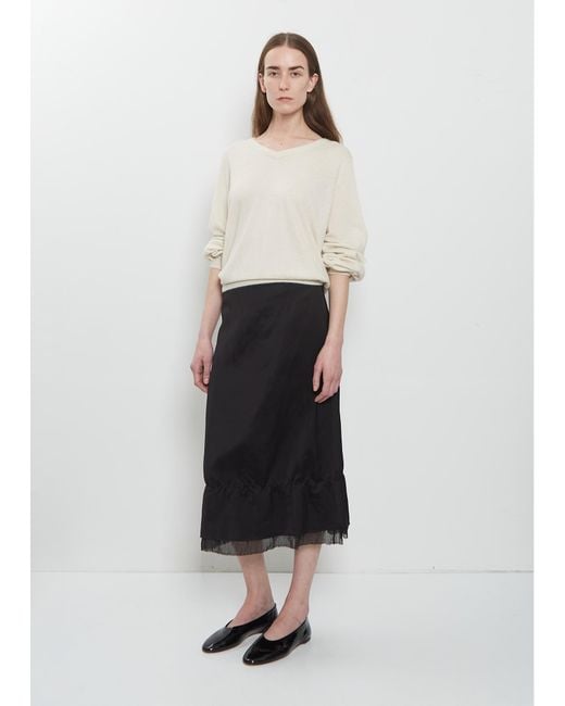 Totême  White Layered Satin Skirt