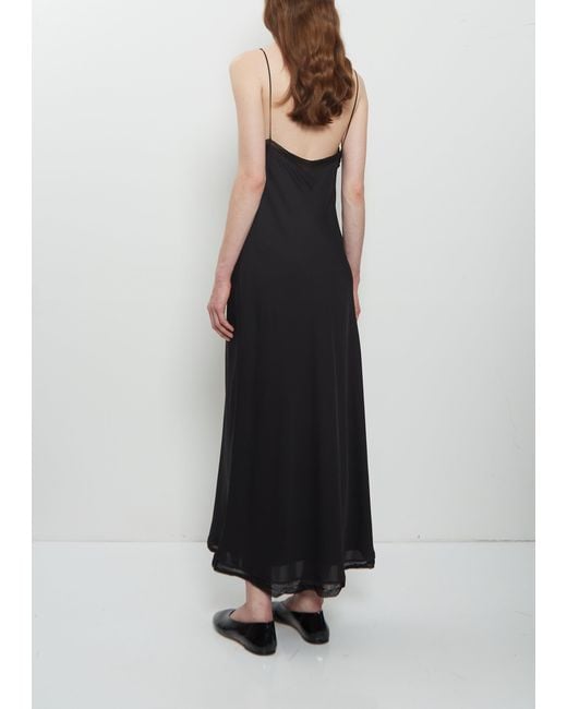 Totême Black Silk Satin Slip Dress