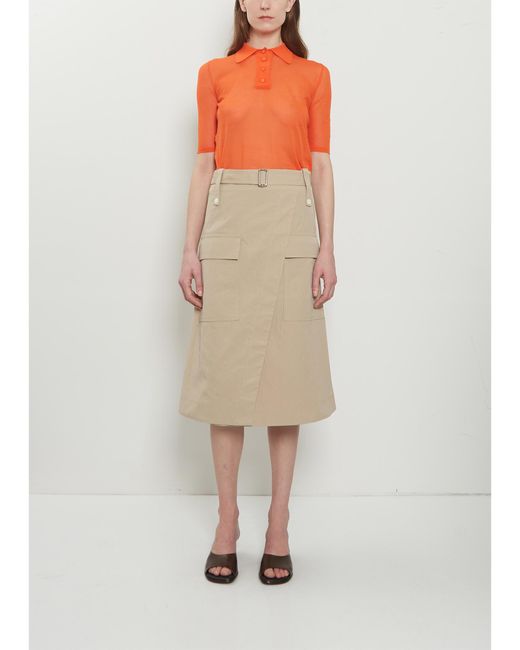 Plan C Multicolor Technical Twill Cargo Midi Skirt
