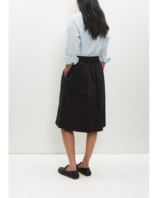 MHL by Margaret Howell Black Panelled Cotton Twill Scout Skirt