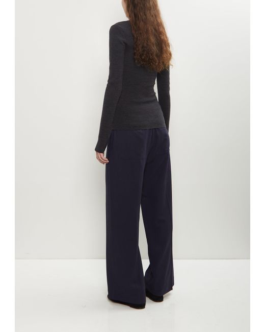 Totême  Blue Compact Wool Blend Knit Top