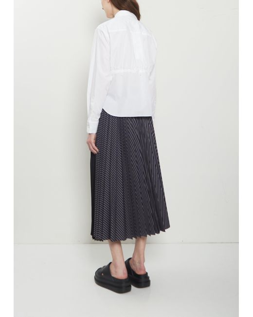 Sacai White Lace Detail Poplin Shirt