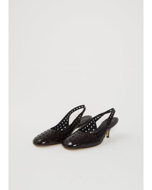 Dries Van Noten White Perforated Leather Slingback Heels