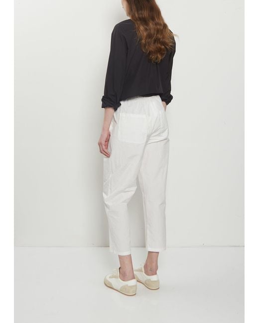 Apuntob White Technical Poplin Tapered Pants