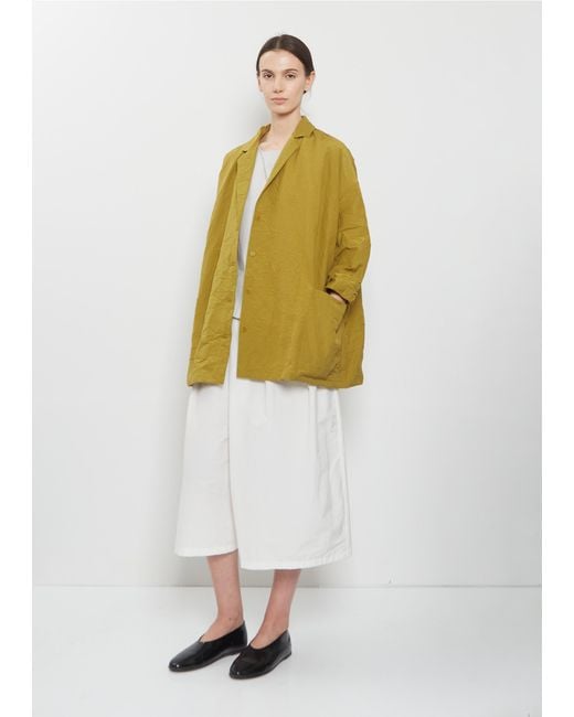 Apuntob Yellow Oversize Crinkled Cotton Jacket
