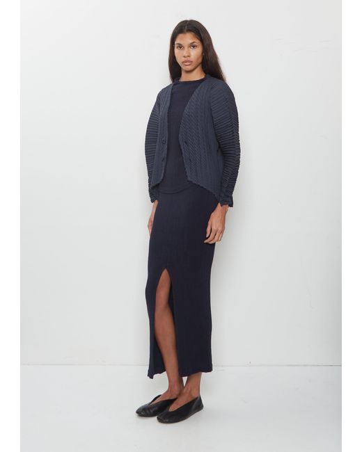 Issey Miyake Blue Unflurling Pleats Cardigan