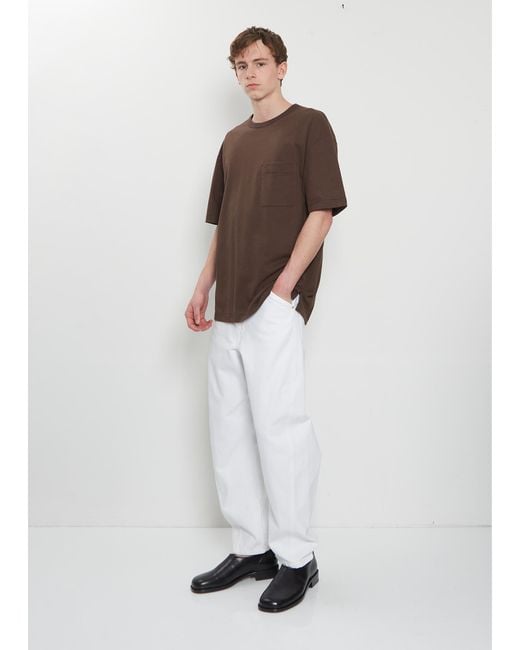 Lemaire Brown Boxy Cotton Linen T-shirt