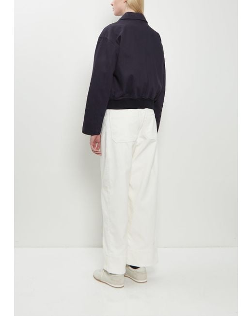 MHL by Margaret Howell Blue Cropped Cotton Bomber Jacket