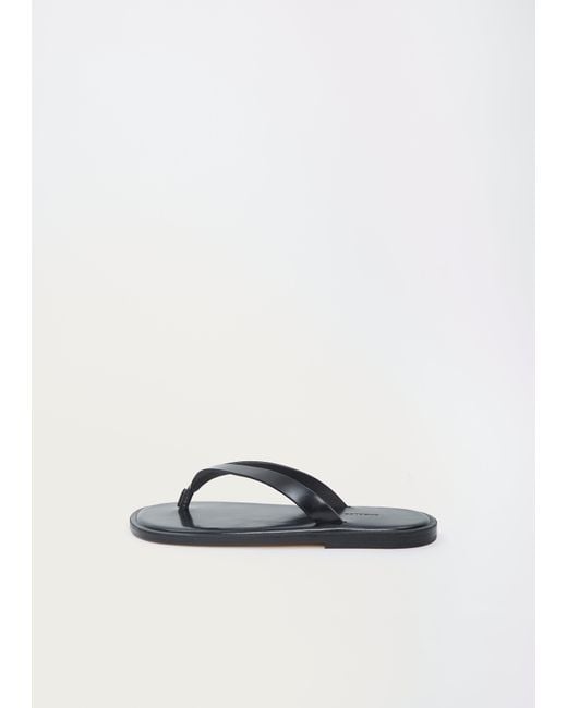 Auralee White Leather Thong Sandals