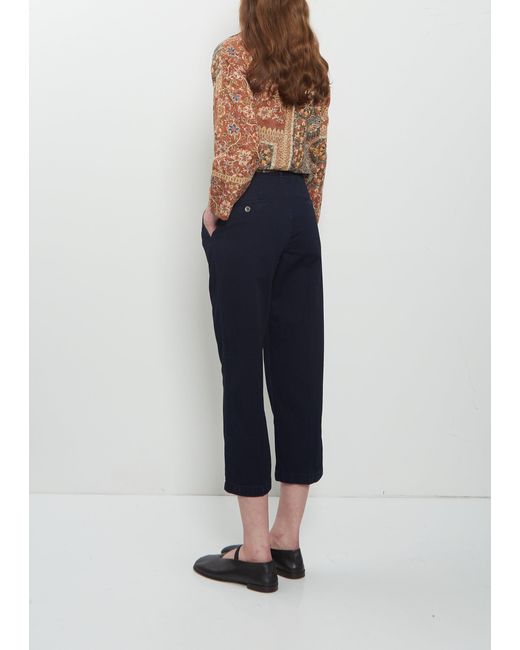 Visvim Blue Pleated Cropped Cotton Chino