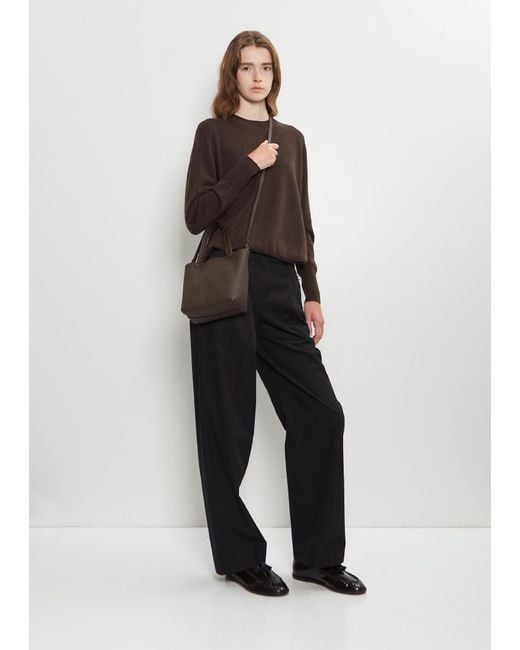 The Row Brown Park Leather Tote, Small