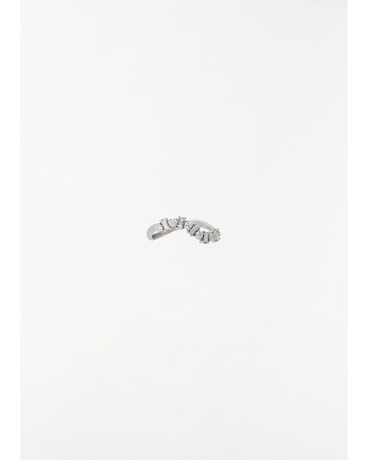 Ileana Makri White Baguette Wave Ring
