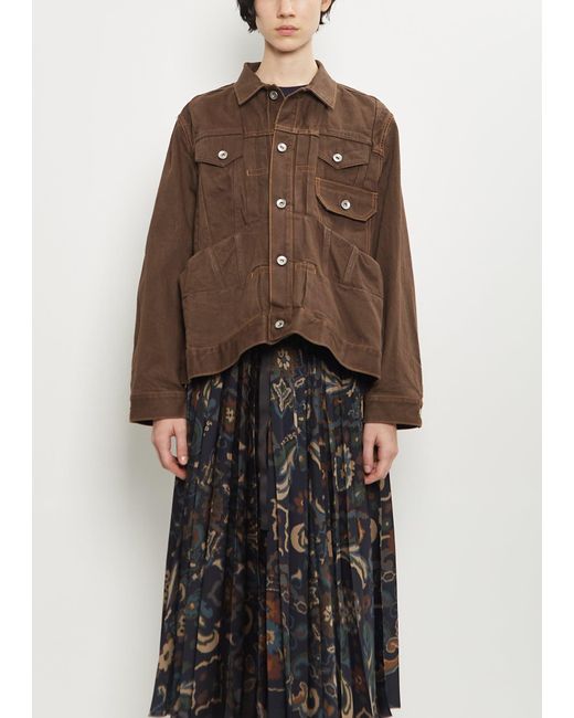 Sacai Brown Cotton Denim Jacket