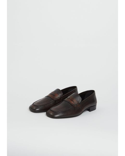 Dries Van Noten White Leather Penny Loafer