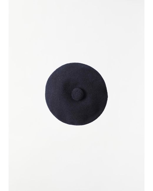 MHL by Margaret Howell Blue Wool Tam O Shanter Hat