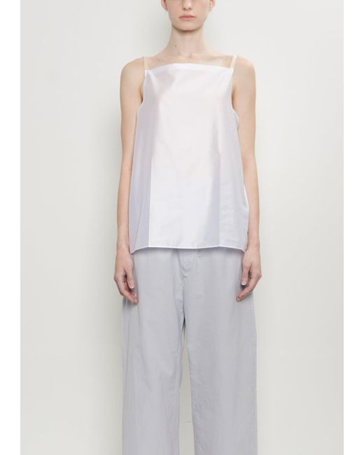 Carven White Pressed Silk Vest Top
