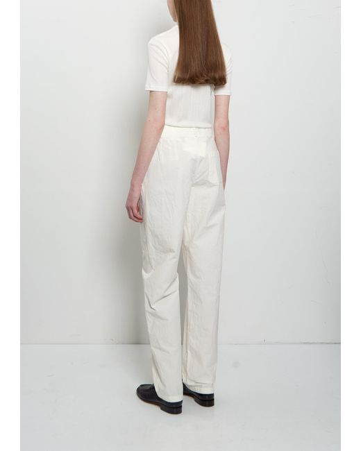 The Row White Fael Cotton Pant