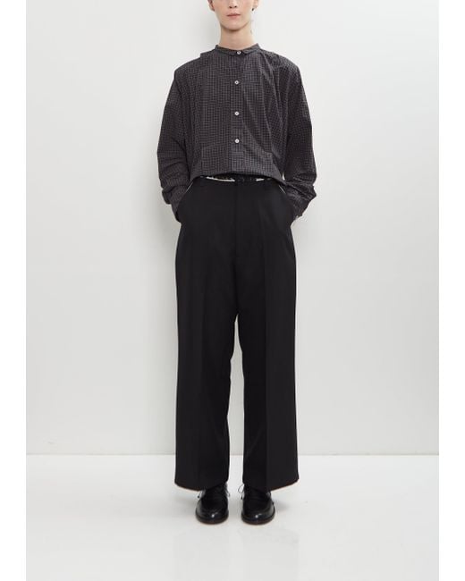 Camiel Fortgens Black Straight Wool Blend Twill Slack