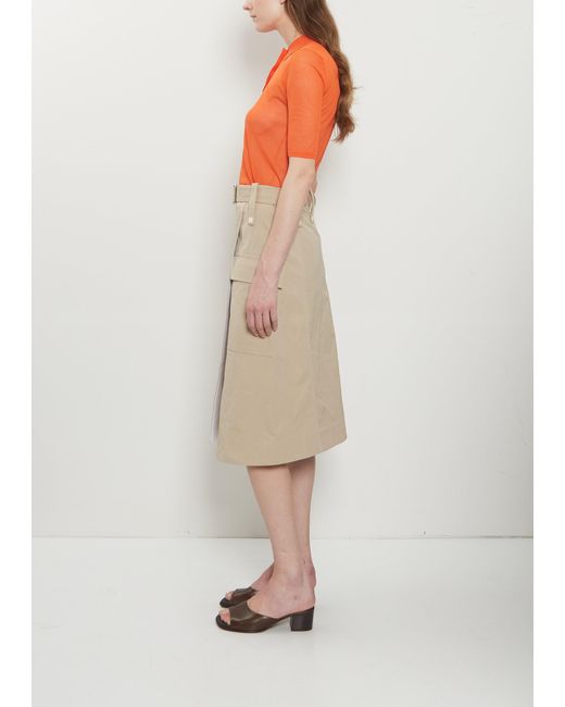Plan C Multicolor Technical Twill Cargo Midi Skirt