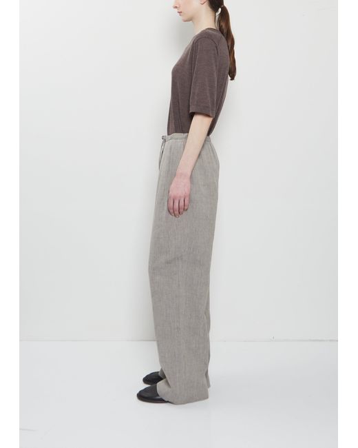 Loulou de Saison Gray Clark Linen Cotton Pants