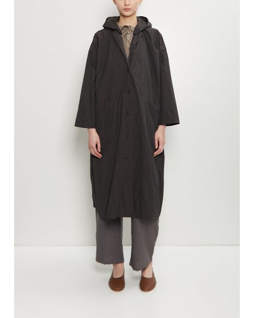 Apuntob Black Technical Hooded Light Coat