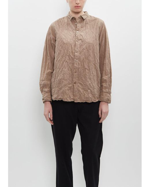 Pas De Calais Natural Classic Crinkle Cotton Blouse