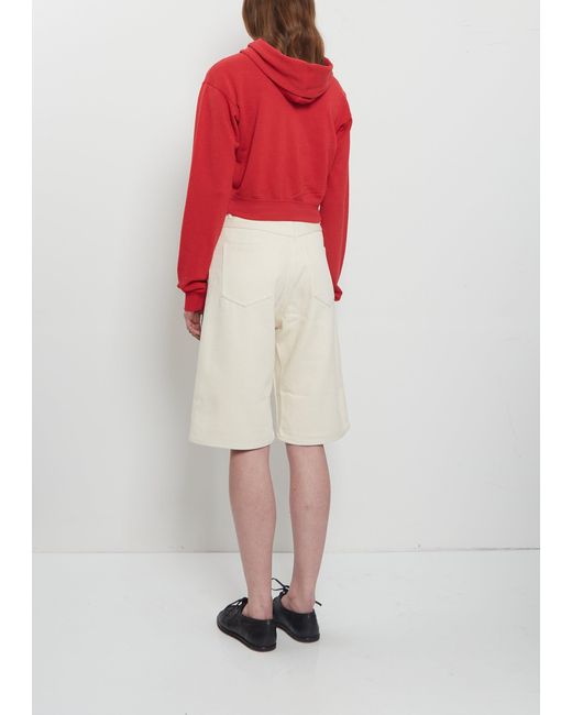 Auralee Natural Silk Denim Wide Shorts
