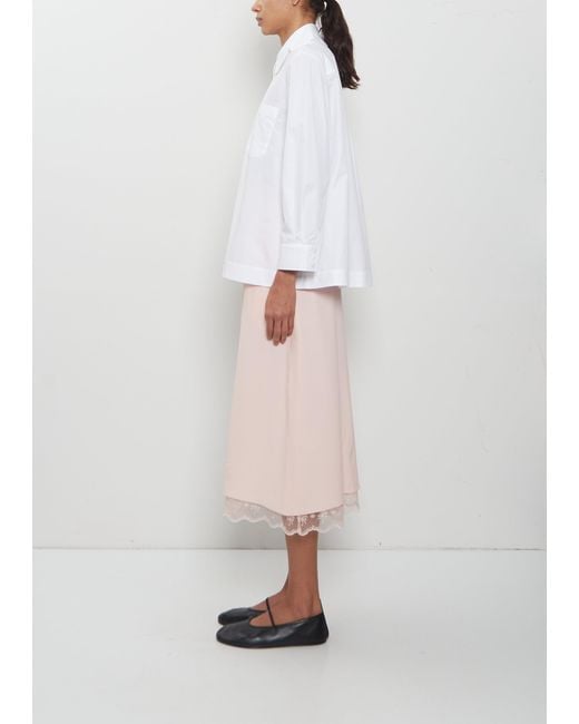 Simone Rocha White Cropped Petal Collar Masculine Shirt
