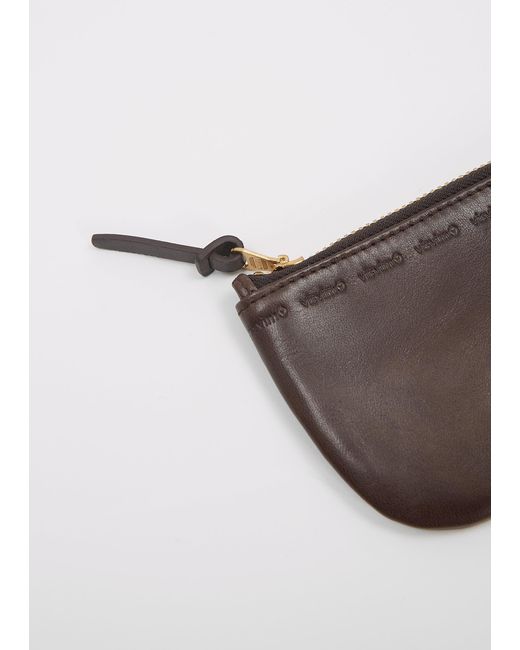 Visvim White Leather Wallet — Dark Brown
