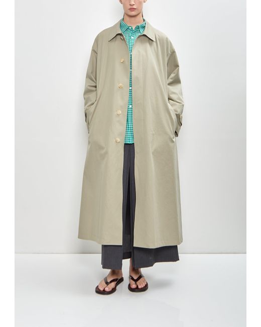 AURALEE Washed Finx Gabardine Soutien Collar Coat in White
