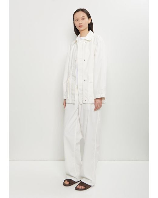The Row White Elodianna Cotton Jacket