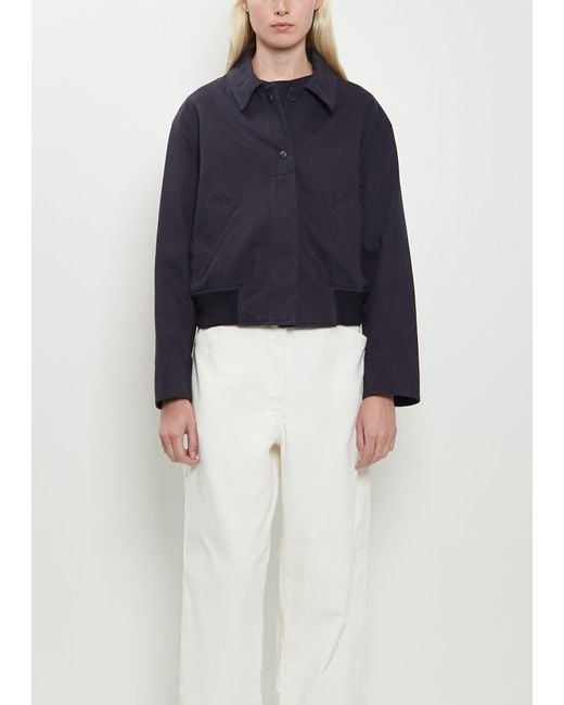 MHL by Margaret Howell Blue Cropped Cotton Bomber Jacket