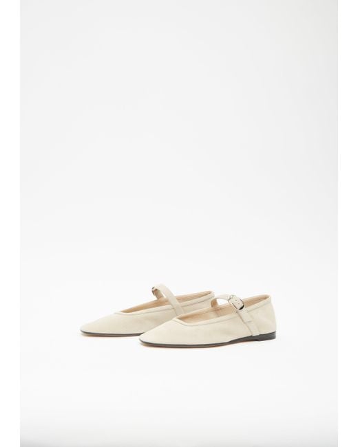 Le Monde Beryl White Suede Ballet Mary Jane