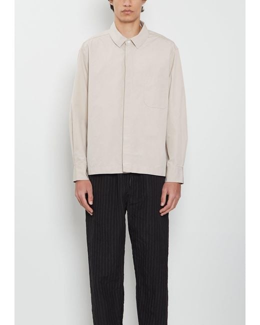 Bergfabel Men White Cotton Overshirt
