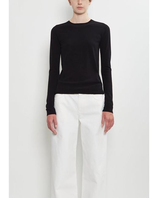 The Row Black Lissana Stretch Jersey Top