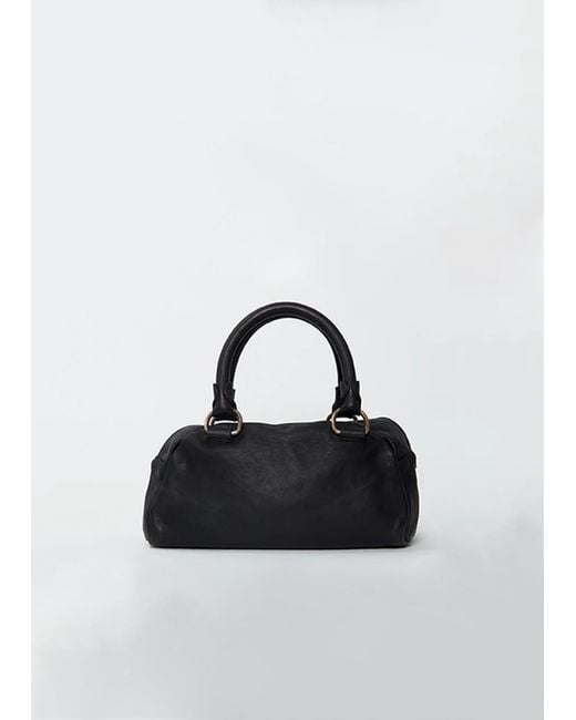 Guidi Black Shoulder Leather Bag, Small