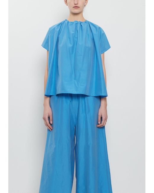 Toogood Blue The Poet Cotton Silk Top