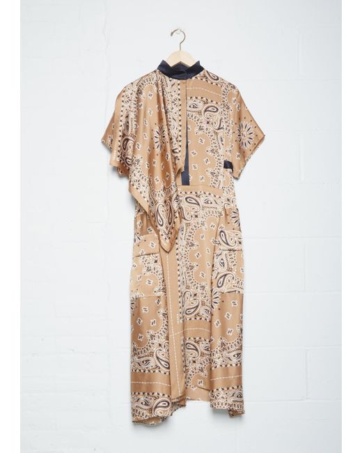 Sacai Natural Bandana Print Dress