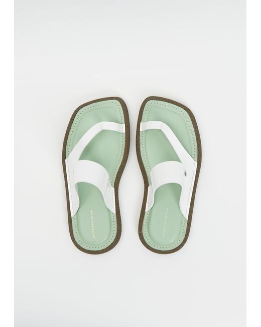 asymmetrical toe ring sandals