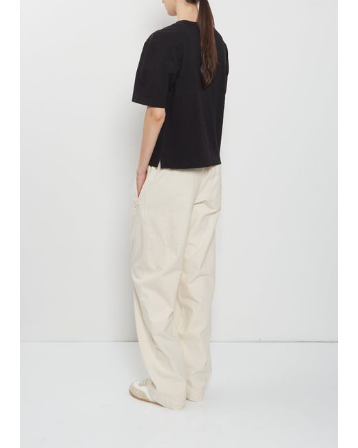MHL by Margaret Howell Black Simple Cotton Linen T-shirt