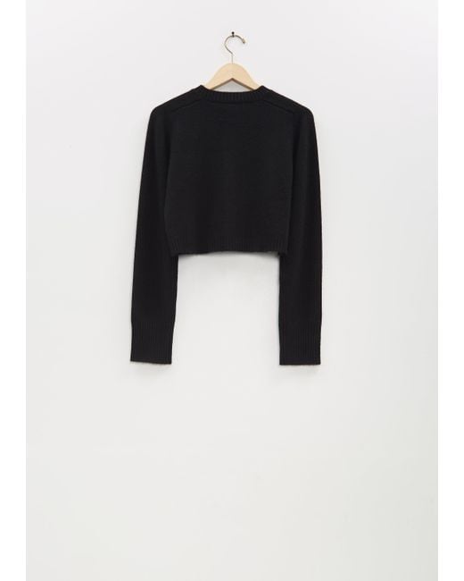 Loulou de Saison Black Zephir Cashmere Cropped Cardigan