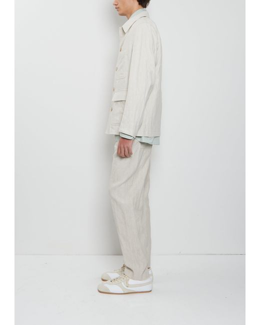 Dries Van Noten White Braxton Cotton Linen Jacket