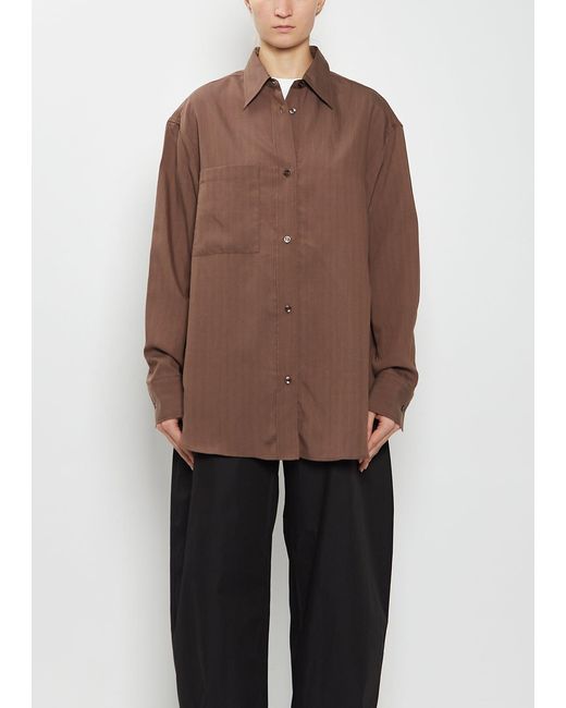 Studio Nicholson Brown Leto Oversized Classic Shirt