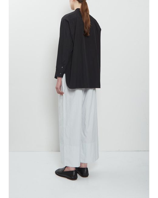 Arts & Science Black Band Collar Simple Cotton Shirt