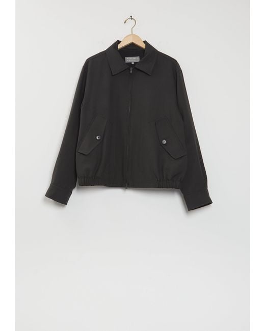Margaret Howell Black Zip Through Bomber Jacket