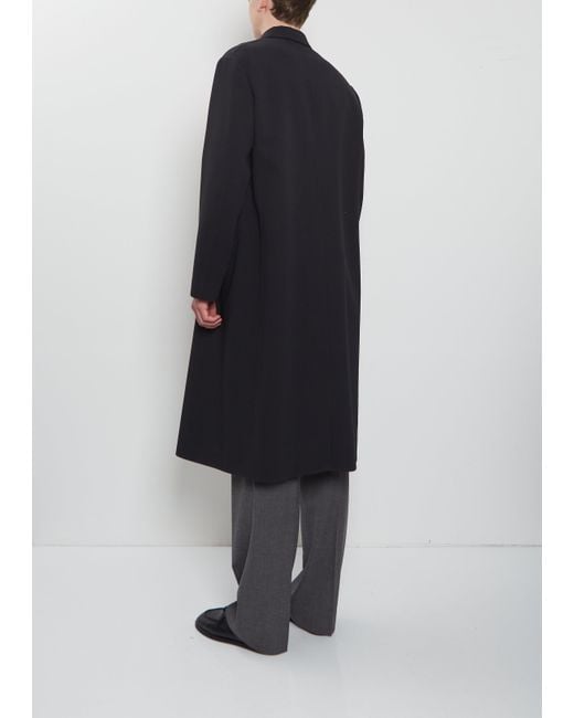 Auralee Blue Structured Wool Hand-sewn Coat