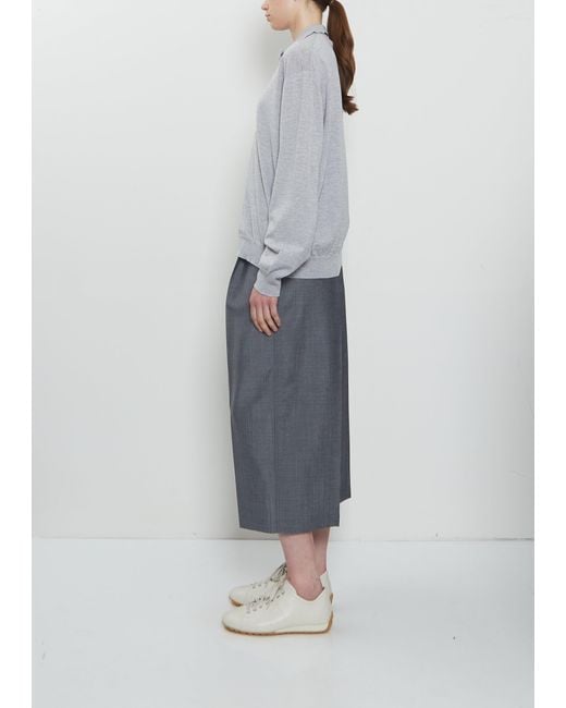Sofie D'Hoore Blue Morse Wool Polo Sweater