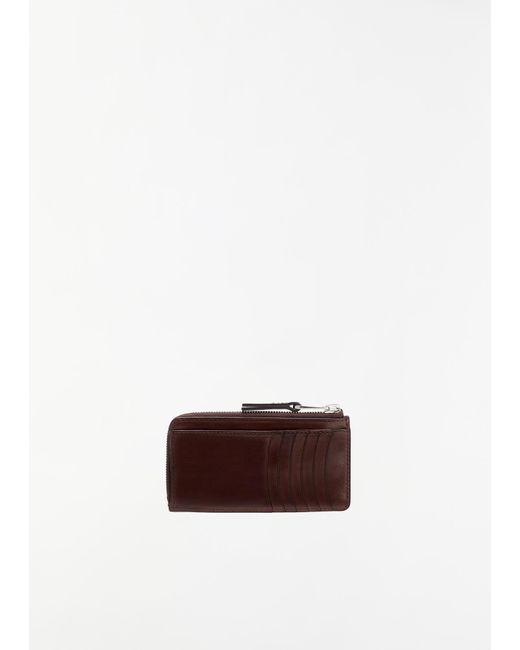 Lemaire White Patina Zip Coin Card Holder
