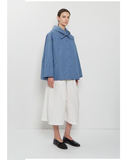 Apuntob Blue Dense Cotton Linen Mac Jacket